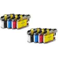 Brother LC225 + LC227 XL Dubbelt Set 28 ml/15 ml (Svart/Magenta/Cyan/Gul). Kompatibla (ej Brother original) bläckpatroner. Fri frakt.