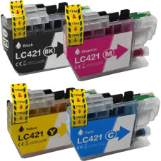 Brother LC-421 XL Set 4-pack — Kompatibla bläckpatroner (ej Brother original). Fri frakt.