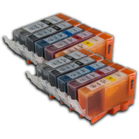 Canon Pixma PGI-520 / CLI-521 Dubbelt Set (BK/Bk/C/M/Y). Kompatibla (ej Canon original) bläckpatroner. Fri frakt!