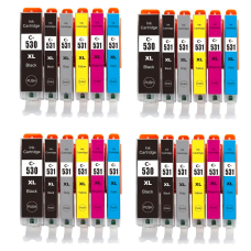 Canon Pixma PGI-530 / CLI-531 XL 4 X Set (24-pack). Kompatibla (ej Canon original) bläckpatroner. Bulkförpackning. Fri frakt.