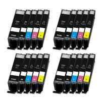 Canon Pixma PGI-550 / CLI-551 XL 4 X Set  (20-pack) BK/Bk/C/M/Y kompatibla ersättningspatroner (ej Canon original). Fri frakt.