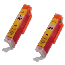 Canon Pixma CLI-551Y XL Gul 12 ml. 2-pack. Bulk. Kompatibel ersättningspatron  (ej Canon original). Fri frakt.