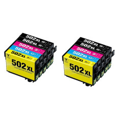 Epson 502 XL Dubbelt Set Plus BK (4xBK/2xC/2xM/2xY). Kompatibla (ej Epson original) bläckpatroner. T502XL. Fri frakt.