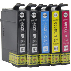 Epson 603 XL Set Plus BK (2xBK/C/M/Y). Kompatibla (ej Epson original) bläckpatroner. Fri frakt. 