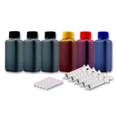 Ink Set 4 Colours (BK/C/M/Y). 300 ml + 3 x 100 ml. Refill Ink. Free Delivery.