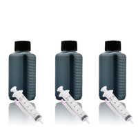 Bläck Svart 300 ml (3 x 100 ml). Påfyllnadsbläck för bläckpatroner. Fri frakt.