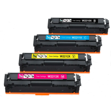 HP 207X Set med  chip (W2210X + W2211X + W2212X + W2213X) 10500 sidor. Kompatibla (ej HP original) tonerkassetter. 207A, W2210A, W2211A, W2212A, W2213A. Fri Frakt!