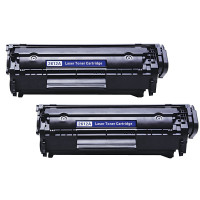 HP Q2612A/12A BK Svart 2-pack (4000 sidor). Kompatibel (ej HP original) tonerkassett. Fri frakt!