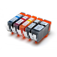 Canon Pixma PGI-520 / CLI-521 Set (BK/Bk/C/M/Y). Kompatibla (ej Canon original) bläckpatroner. Fri frakt!