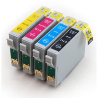 Epson T0715 XL Set (T0711, T0712, T0713, T0714) BK/C/M/Y. Kompatibla (ej Epson original) bläckpatroner. Fri frakt!