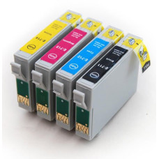 Epson T0715 XL Set (T0711, T0712, T0713, T0714) BK/C/M/Y. Kompatibla (ej Epson original) bläckpatroner. Fri frakt!