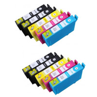 Epson T1285 XL Dubbelt Set Plus BK (4 x T1281, 2 x T1282, 2 x T1283, 2 x T1284) BK/C/M/Y kompatibla (ej Epson original) bläckpatroner. Fri frakt!