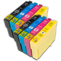 Epson T1285 XL Dubbelt Set (T1281, T1282, T1283, T1284) BK/C/M/Y kompatibla (ej Epson original) bläckpatroner. Fri frakt!