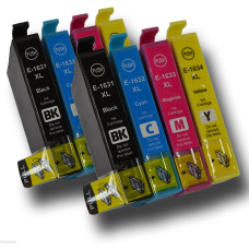Epson T1636 XL Dubbelt Set (2 x T1631, 2 x T1632, 2 x T1633, 2 x T1634) BK/C/M/Y. Kompatibla bläckpatroner (ej Epson original). Fri frakt! 