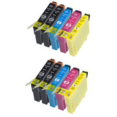 Epson T1636 XL Dubbelt Set Plus BK (4 x T1631, 2 x T1632, 2 x T1633, 2 x T1634) BK/C/M/Y. Kompatibla bläckpatroner (ej Epson original). Fri frakt! 