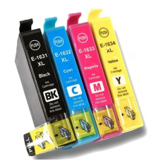 Epson T1636 XL Set (T1631, T1632, T1633, T1634) BK/C/M/Y. Kompatibla bläckpatroner (ej Epson original). Fri frakt! 