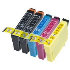 Epson T1816 +XL Set Plus BK (T1811 x 2, T1812, T1813, T1814) BKx2/C/M/Y. Kompatibla bläckpatroner (ej Epson original). Epson 18XL. Fri frakt.