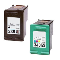 HP 338 + HP 343 XXL+ XL DuoPack (Svart + Färg) 20/20 ml. Kompatibla bläckpatroner (ej HP original). Miljöpatroner. Fri frakt!