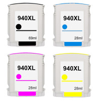 HP 940XL Set (Svart/Cyan/Gul/Magenta). Kompatibla bläckpatroner (ej HP original). 940 XL. Fri frakt.  HP 940XL Set (Svart/Cyan/Gul/Magenta). Kompatibla bläckpatroner (ej HP original). 940 XL. Fri frakt.