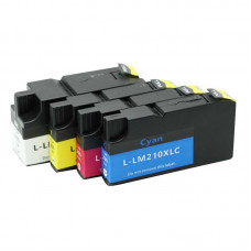 Lexmark 210 XL Set (Svart, Cyan, Gul, Magenta). Kompatibla (ej Lexmark original) bläckpatroner. Fri frakt.