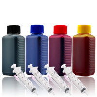 Bläck Set 4 färger (BK/C/M/Y). 4 x 100 ml. Påfyllnadsbläck för bläckpatroner. Fri frakt.