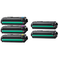 Samsung CLT-506L Set Plus BK: 2xCLT-K506L + CLT-C506L + CLT-M506L + CLT-Y506L (2xBK/C/M/Y, 22500 sidor). Kompatibla tonerkasetter (ej Samsung original). Fri frakt! 