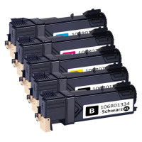 Xerox Phaser 6125 Set Plus BK (106R01331, 106R01332, 106R01333, 2 X 106R01334) 7000 sidor. Kompatibla (ej Xerox original) Tonerkassetter. Fri Frakt! 